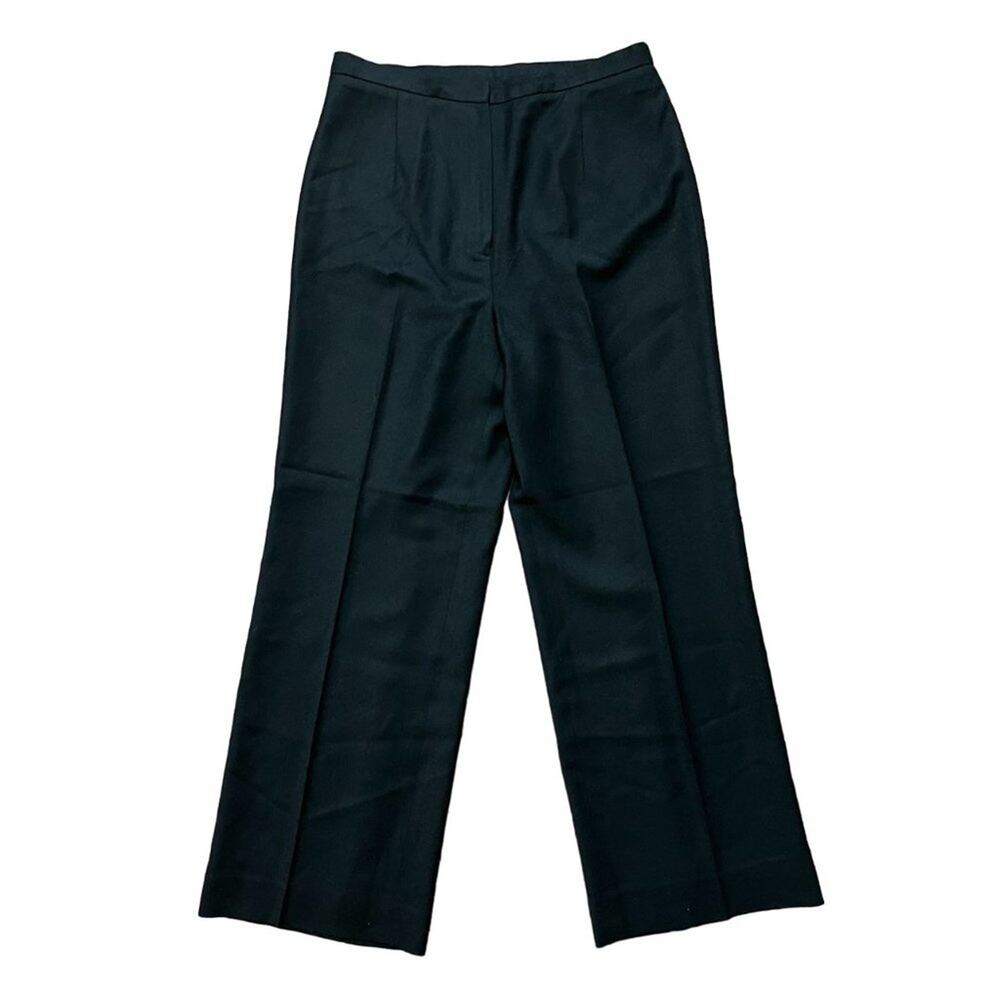 VTG TALBOTS Luxurious Italian Wool Wide Leg Trouser Pants in Black SZ 8